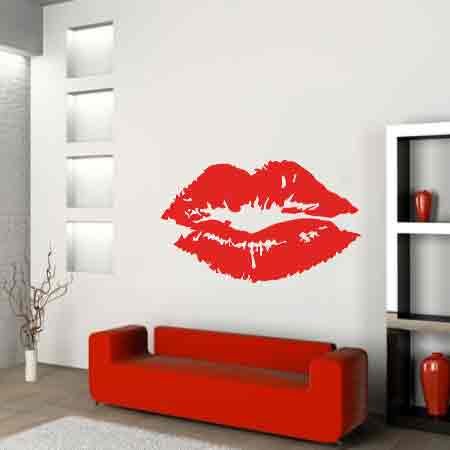 Lips Kiss Wall Decal Sticker, Highest Quality, 35